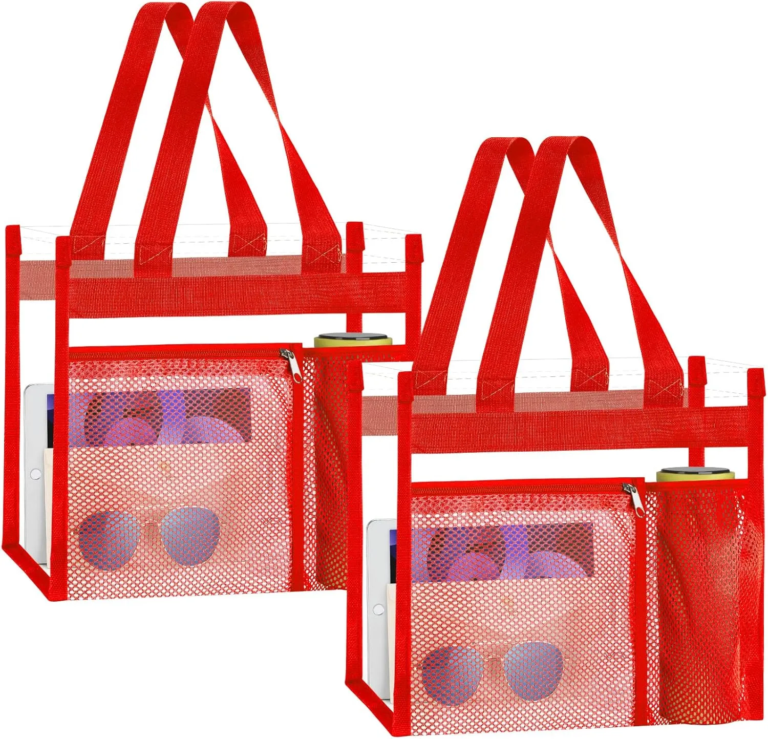 NATURAL STYLE 2-PACK Clear Bag Stadium Approved, Multifunction Clear Tote Bag for Travel Festival Work Concerts