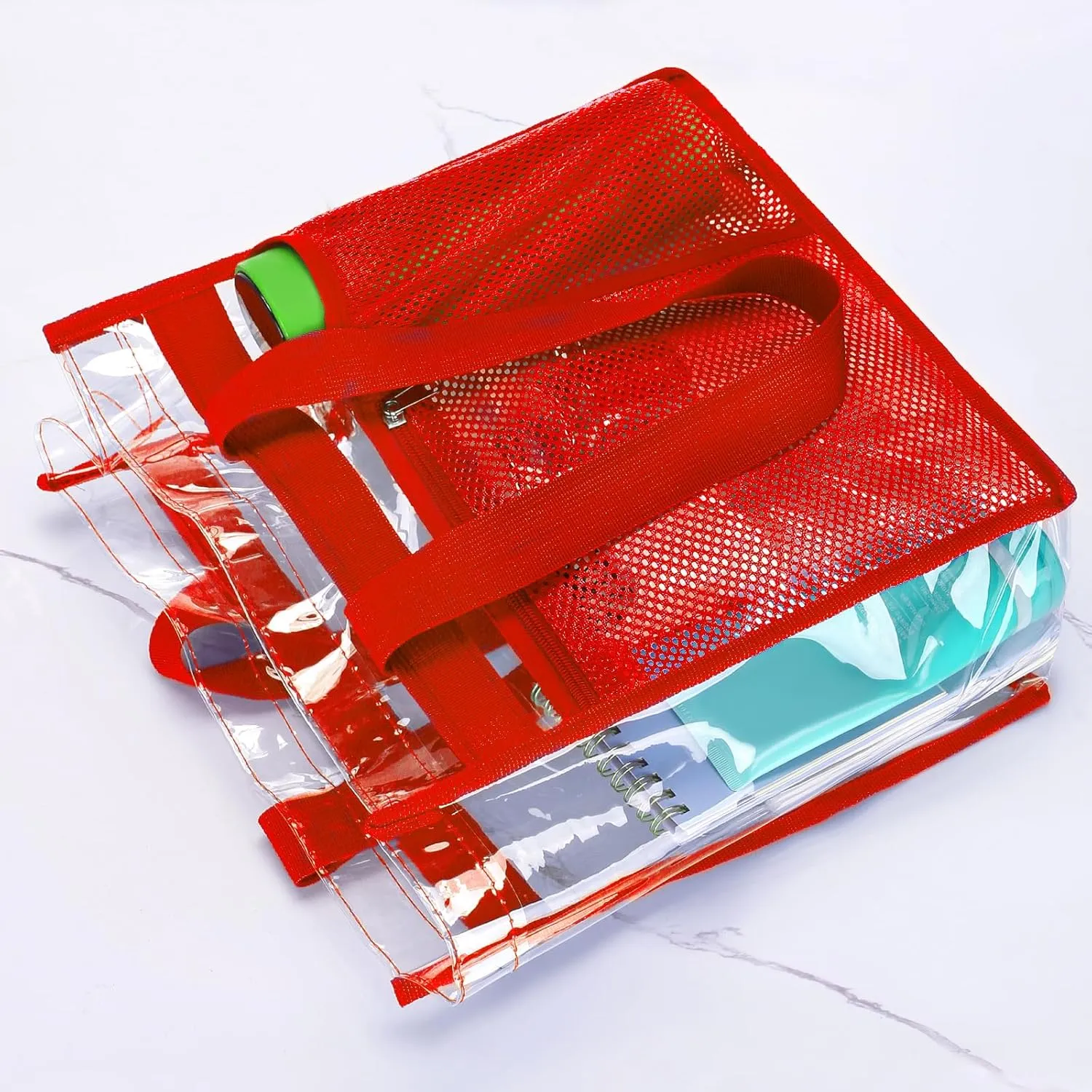 NATURAL STYLE 2-PACK Clear Bag Stadium Approved, Multifunction Clear Tote Bag for Travel Festival Work Concerts