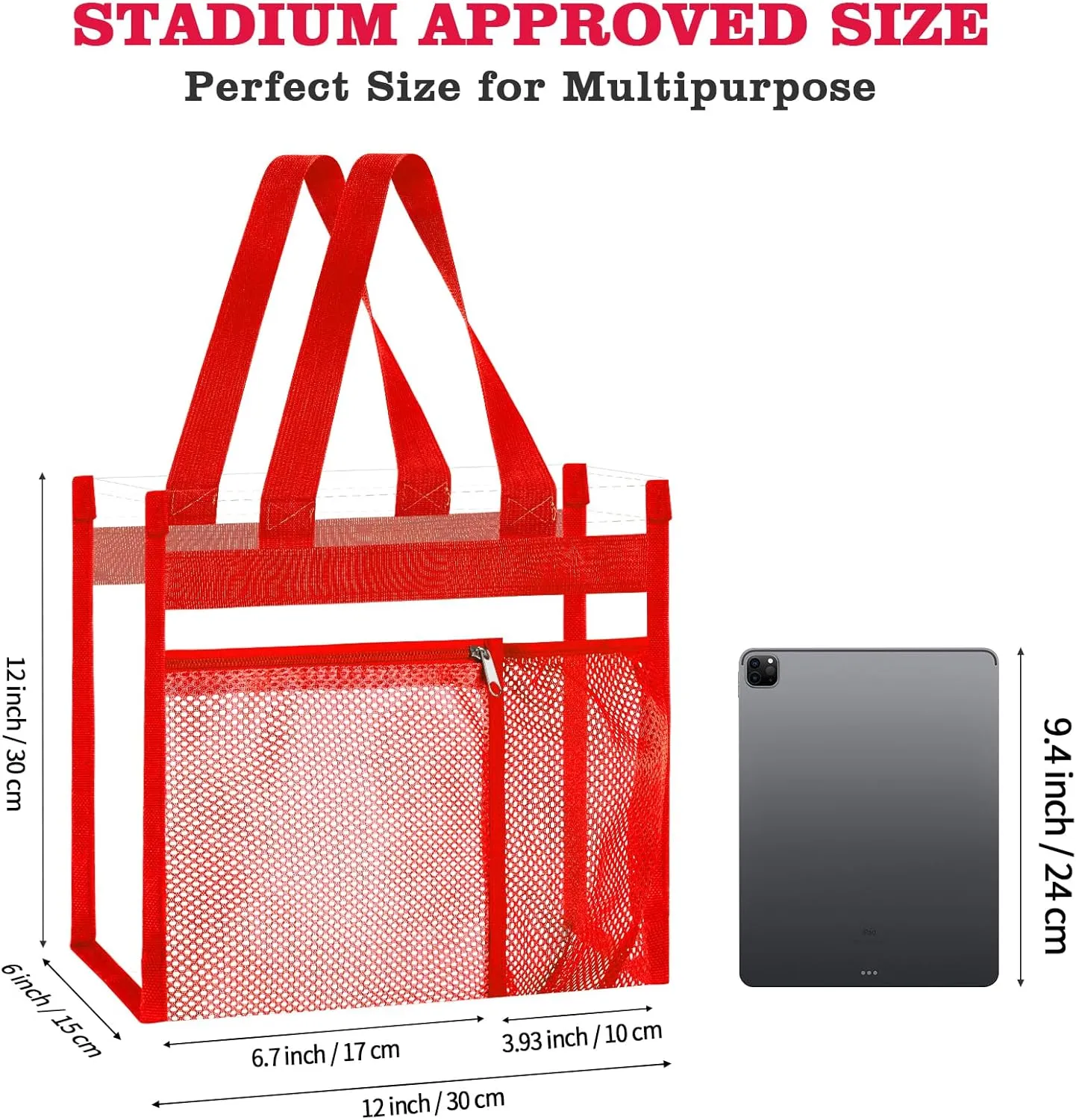 NATURAL STYLE 2-PACK Clear Bag Stadium Approved, Multifunction Clear Tote Bag for Travel Festival Work Concerts