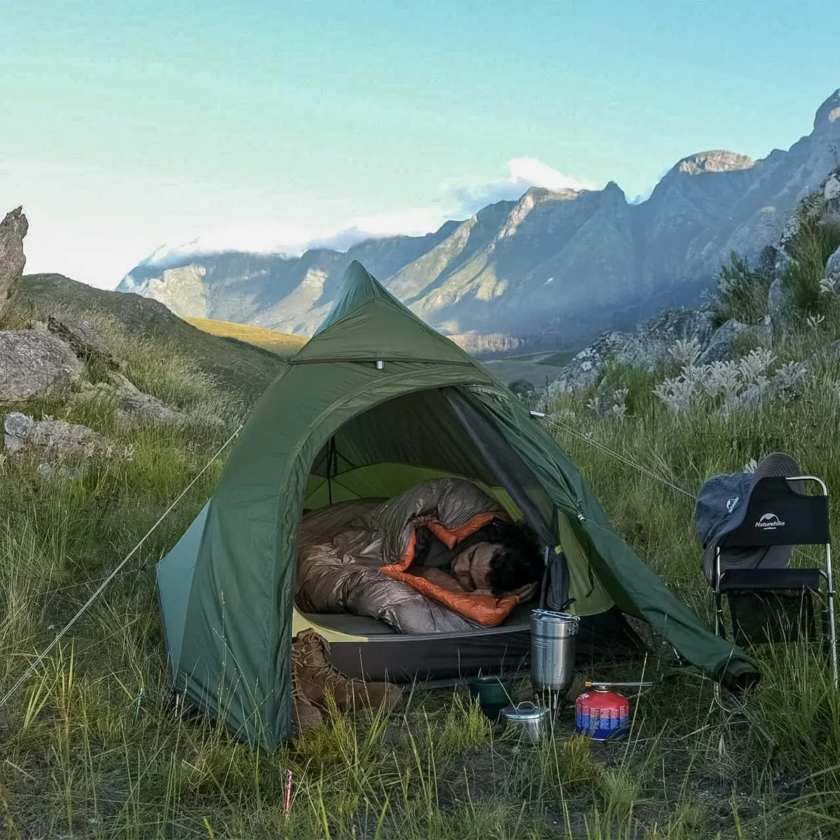 Naturehike Cloud-Up 1 Person Tent, Lightweight Backpacking Tents for One Man, Waterproof Ultralight One Person Tent for Camping Hiking Backpacking