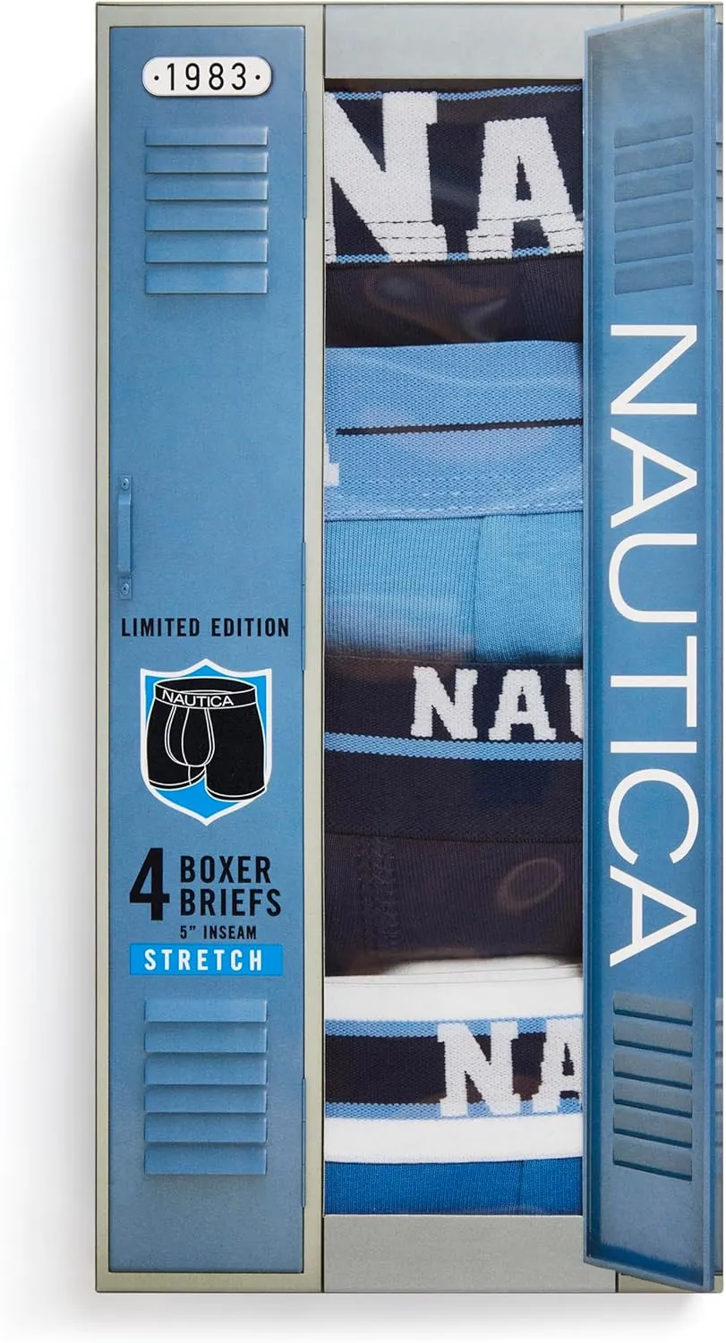 Nautica Men's 4 Pack Limited Edition Stretch Boxer Briefs