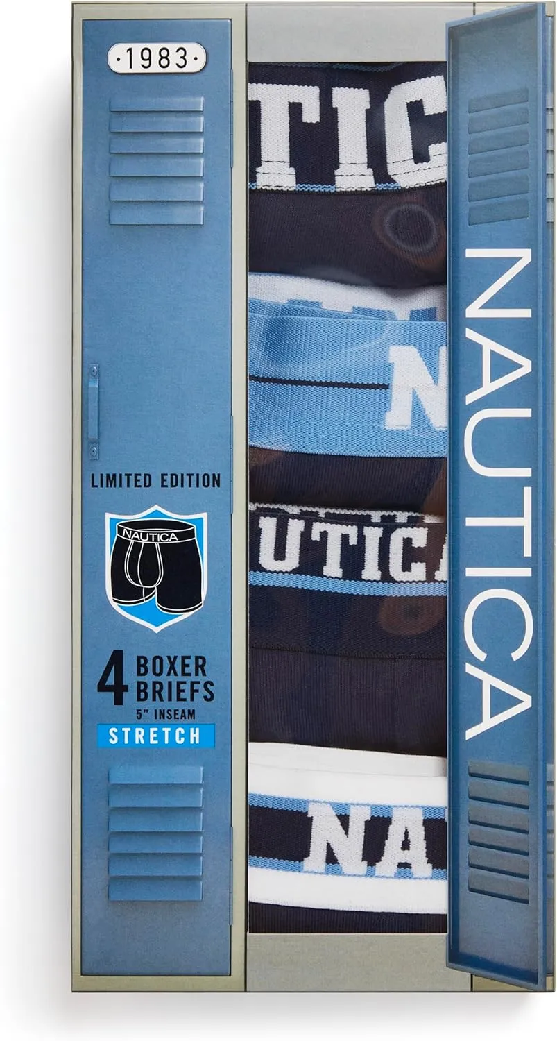 Nautica Men's 4 Pack Limited Edition Stretch Boxer Briefs
