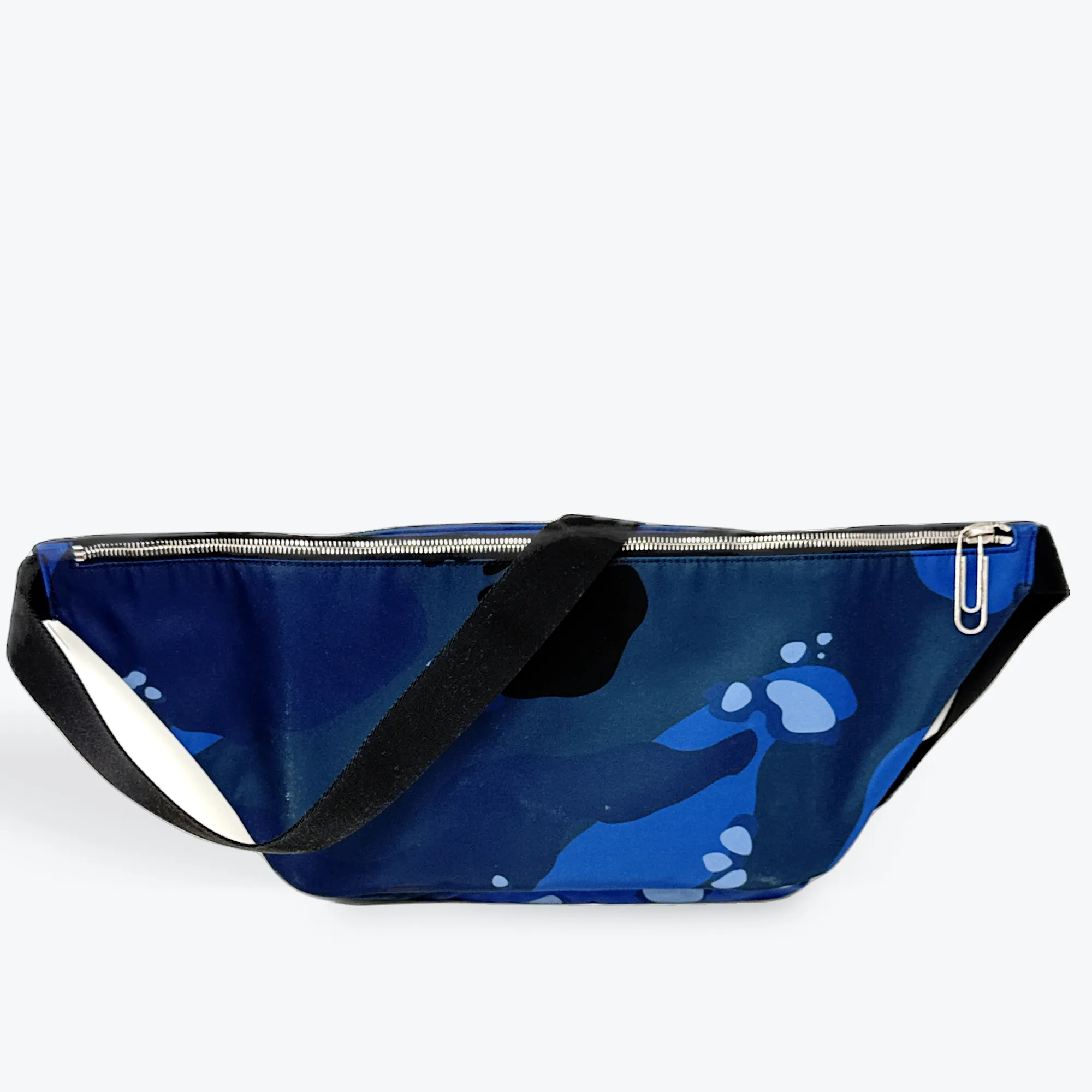 Navy “Camouflage” Zip Messenger Bag