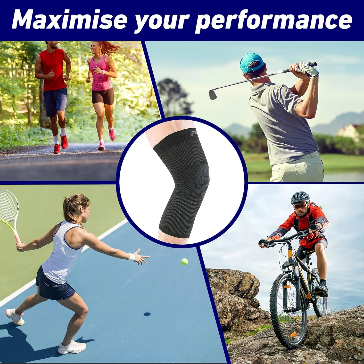 Neo-G Knee Sleeve for Daily wearing, Sports - Good for Sprains, Strains, Weak Muscles - Knee Sleeves for Men Women - Airflow