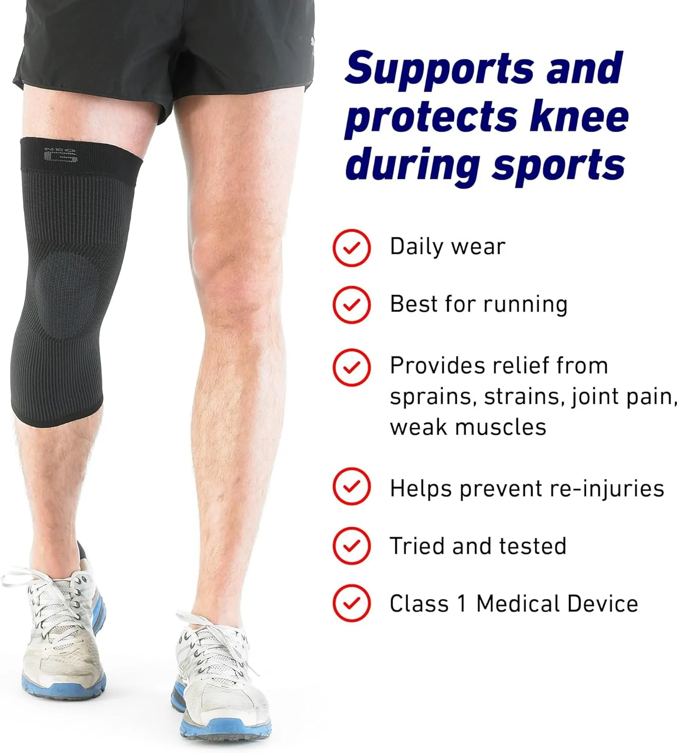 Neo-G Knee Sleeve for Daily wearing, Sports - Good for Sprains, Strains, Weak Muscles - Knee Sleeves for Men Women - Airflow