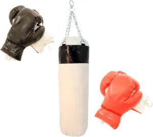 New 2 Pairs Boxing Punching Gloves with Body Punch Bag - Training Set