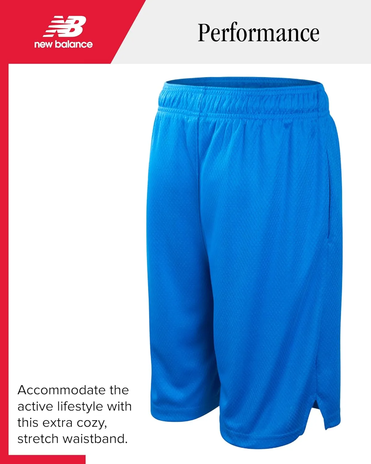 New Balance Boys' Active Shorts - Performance Gym Shorts with Pockets - Kids' Mesh Athletic Shorts for Boys' (Size: 4-20)