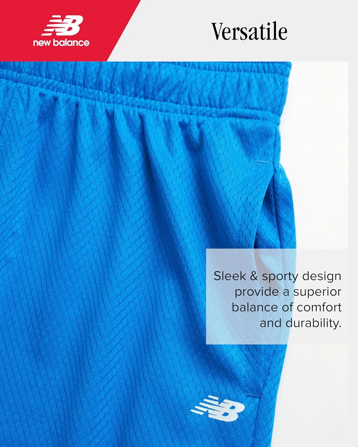 New Balance Boys' Active Shorts - Performance Gym Shorts with Pockets - Kids' Mesh Athletic Shorts for Boys' (Size: 4-20)