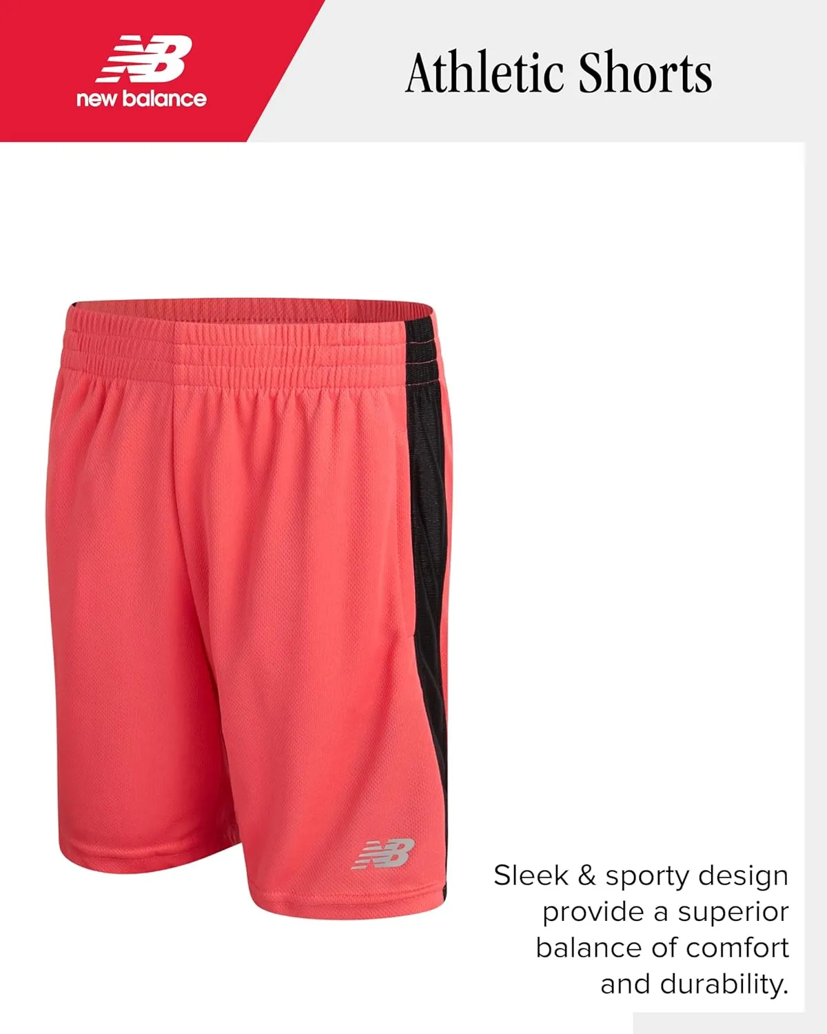 New Balance Boys Athletic Shorts - 2 Pack Moisture-Wicking Performance Mesh Shorts for Boys for Running and Sports (4-20)