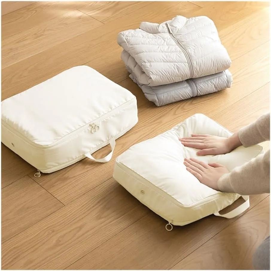 New Compression Storage Bag For Quilt Clothes Foldable Bag Storage Clothing Wardrobe Closet Organizers Home Pillow Blanket Bags(Gray,40x30x18cm)