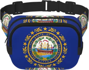 New Hampshire state flag print Belt Bag with Pockets,Fanny Packs for Women Men, Fashion Crossbody Bags,Waist Packs