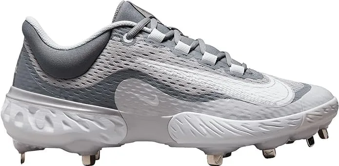 Nike Alpha Huarache Elite 4 Low Men's Baseball Cleat US (Grey/White, US Footwear Size System, Adult, Men, Numeric, Medium, 15)