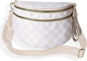 Nuvore comfort bag, Nuvore Crossbody Bag, Lightweight Messenger Bag, Checkered Bum Bags for Women Crossbody, Large Capacity