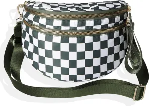 Nuvore comfort bag, Nuvore Crossbody Bag, Lightweight Messenger Bag, Checkered Bum Bags for Women Crossbody, Large Capacity