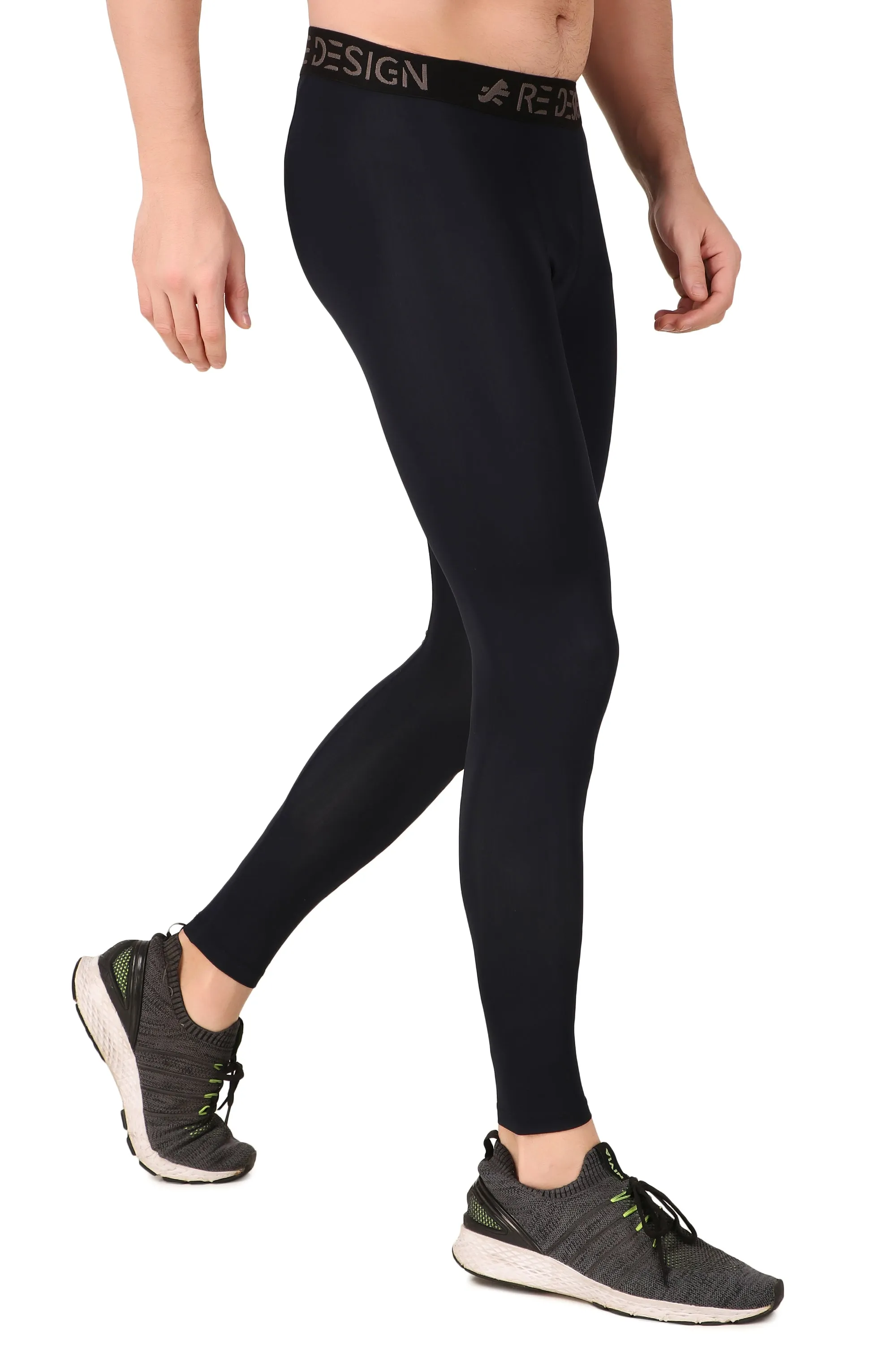 Nylon Compression Pant and Full Tights For Men (Navy Blue)