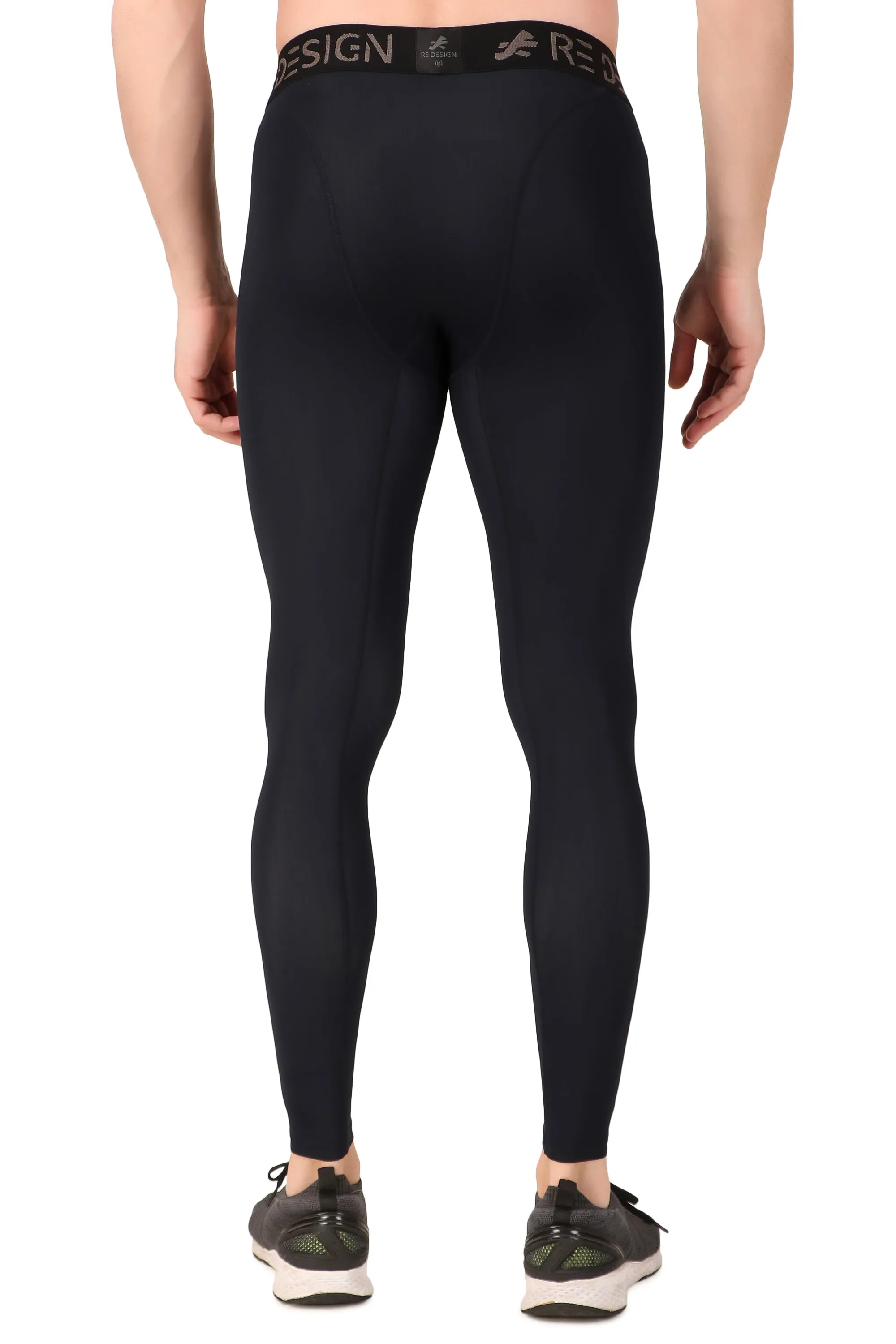 Nylon Compression Pant and Full Tights For Men (Navy Blue)