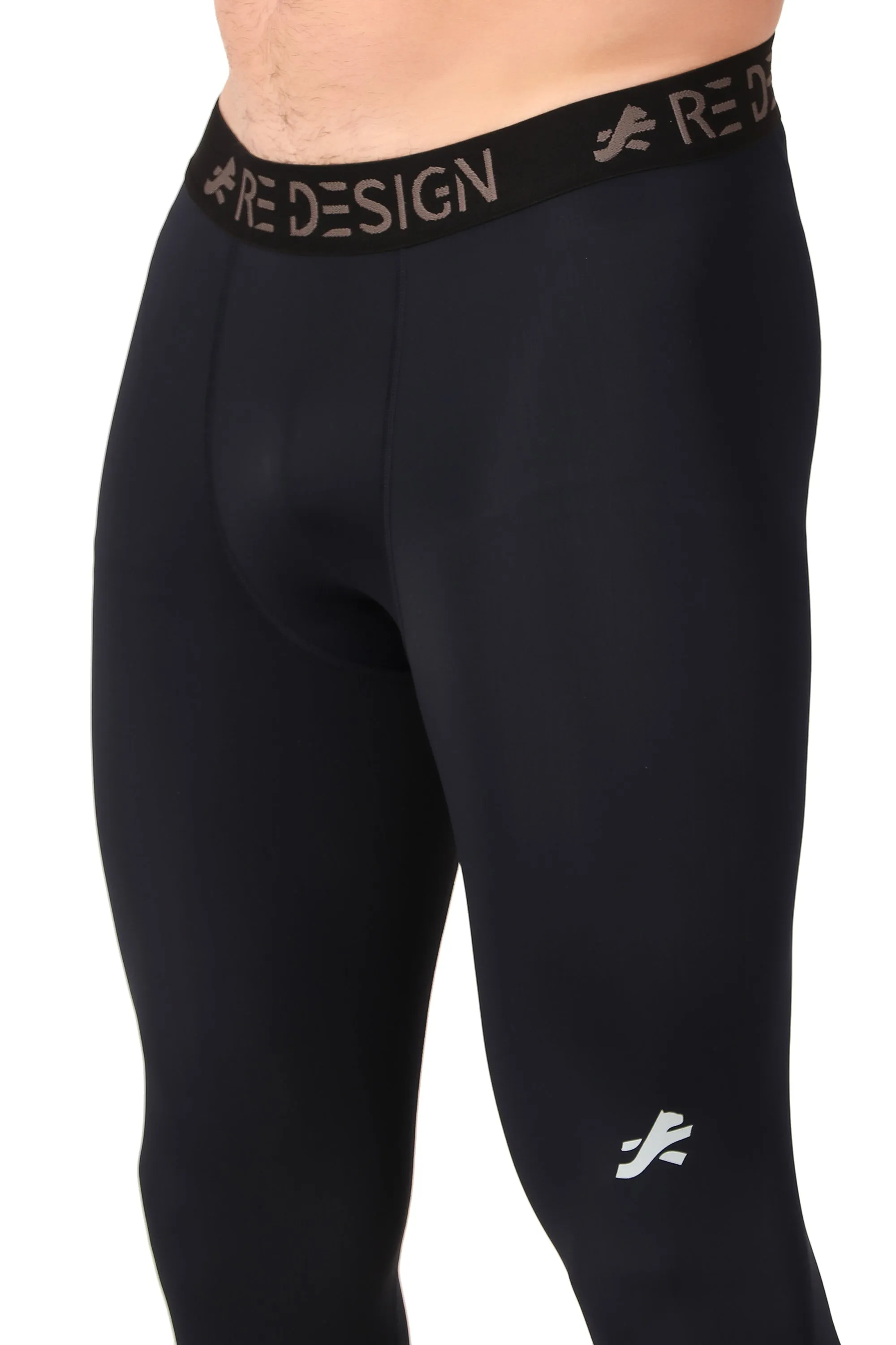 Nylon Compression Pant and Full Tights For Men (Navy Blue)