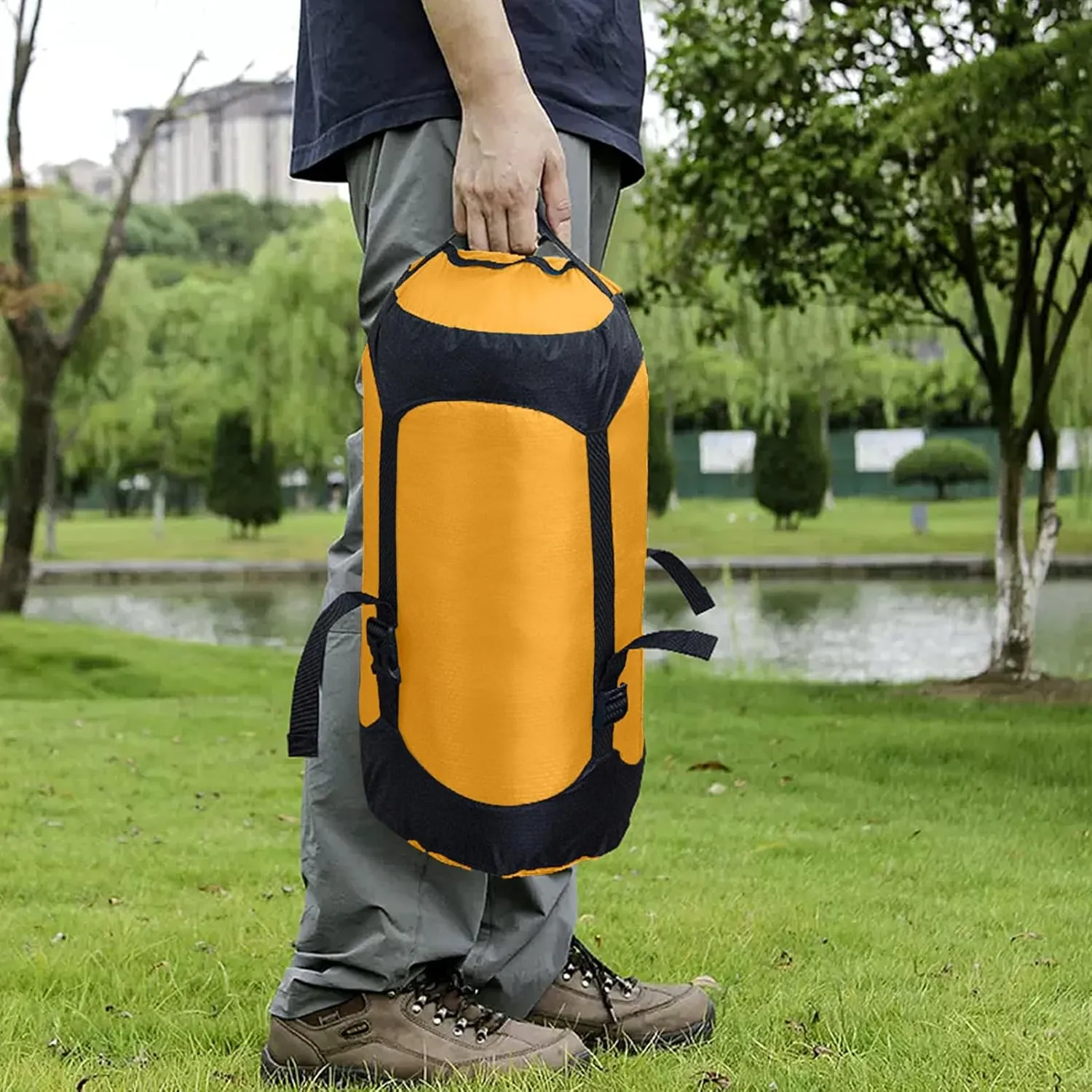 Nylon Compression Sack for Sleeping Bag, Lightweight Stuff Bag Organizer for Camping Backpacking Hiking