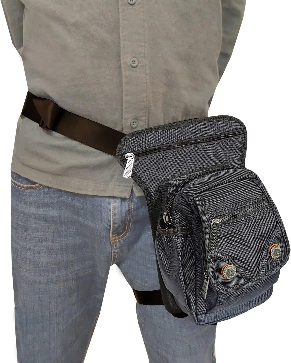 Nylon Leg Bag Thigh Pouch Fanny Pack Tactical Shoulder Messenger Bag Blue