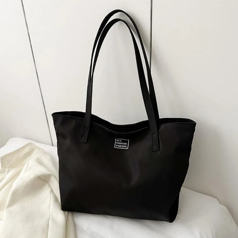 Nylon Tote Bag for Women Waterproof Shoulder Handbag with Zipper