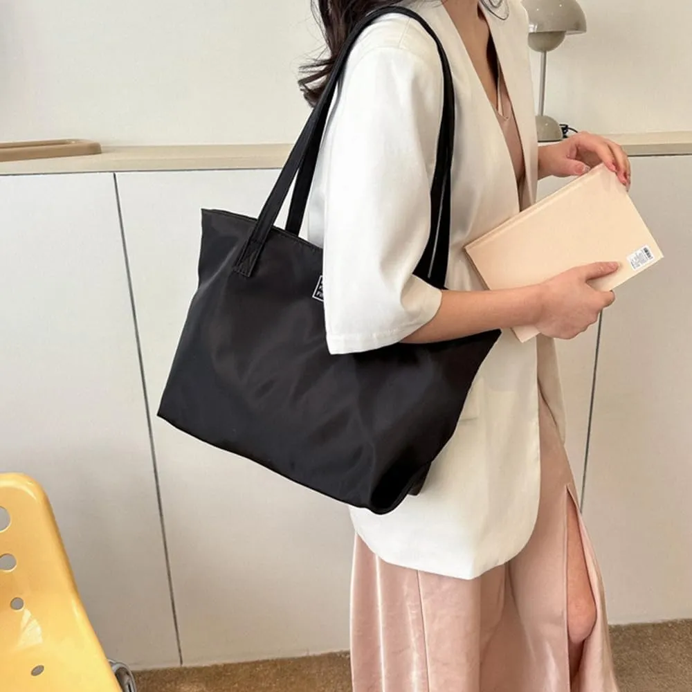 Nylon Tote Bag for Women Waterproof Shoulder Handbag with Zipper