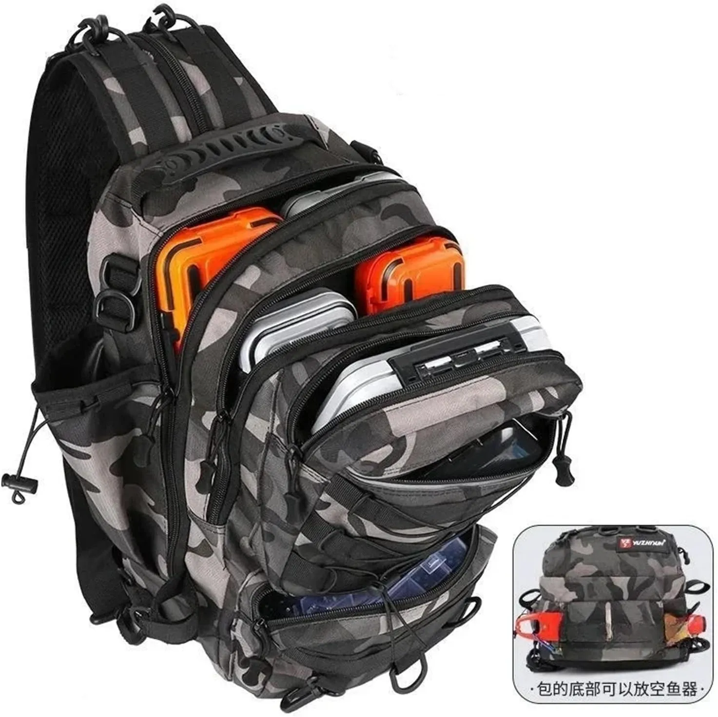 Nylon Waterproof Outdoor Rucksacks Tactical Sports Camping Hiking Trekking Fishing Hunting Bag Backpack(B)