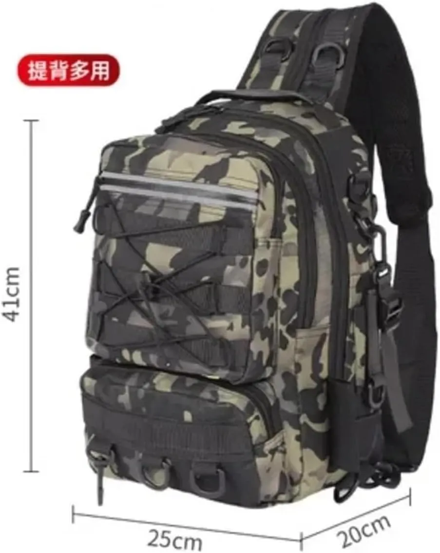 Nylon Waterproof Outdoor Rucksacks Tactical Sports Camping Hiking Trekking Fishing Hunting Bag Backpack(B)