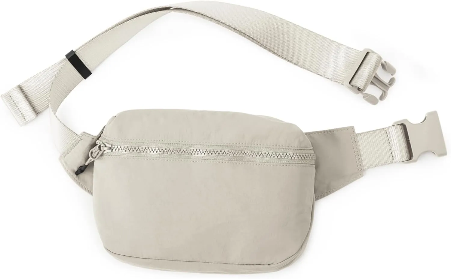 ODODOS 2L Belt Bag for Women Men, Crossbody Fanny Packs with Adjustable Strap Waist Pouch for Workout Hiking Running Travel, Light Grey