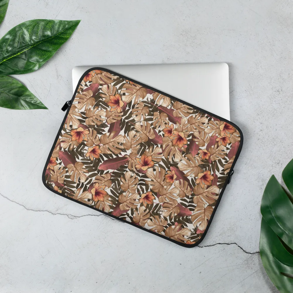 Orange Floral Laptop Case