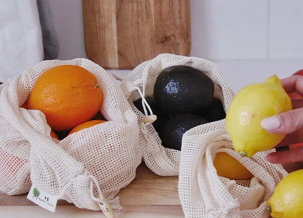 Organic Cotton Mesh Produce Bags- 3 pack