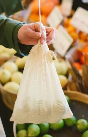 Organic Cotton Mesh Produce Bags- 3 pack