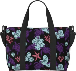 Ornamental Turtles Travel Bag for Women Men Weekender Bags Carry on Overnight Bag Tote Bag Yoga Gym Bag for Gym, Work, Travel, Weekend, Personal Items
