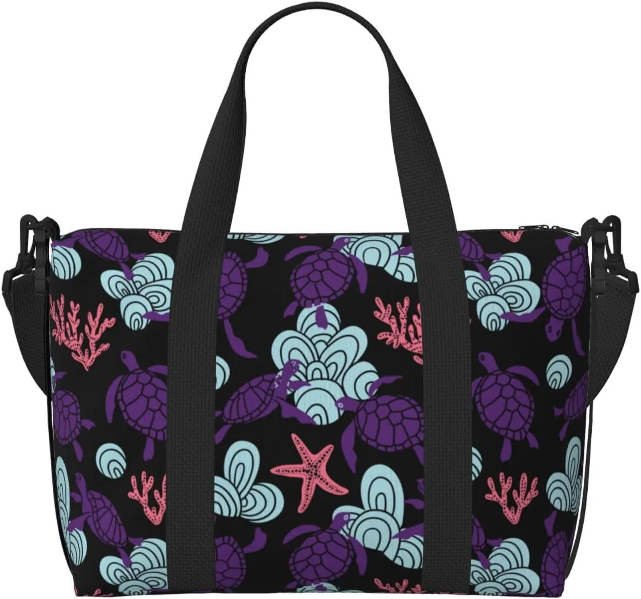 Ornamental Turtles Travel Bag for Women Men Weekender Bags Carry on Overnight Bag Tote Bag Yoga Gym Bag for Gym, Work, Travel, Weekend, Personal Items