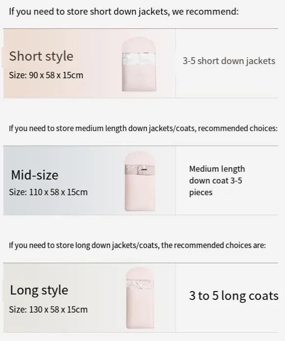 Otherwise Garment Bags for Hanging Clothes, Space Saving Hanging Garment Bag with Self Compression Zipper, Otherwise Travel Garment Bag for Down Coat, Space Saver Closet Organizers (white, S M L)