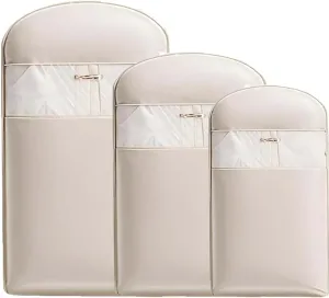 Otherwise Garment Bags for Hanging Clothes, Space Saving Hanging Garment Bag with Self Compression Zipper, Otherwise Travel Garment Bag for Down Coat, Space Saver Closet Organizers (white, S M L)