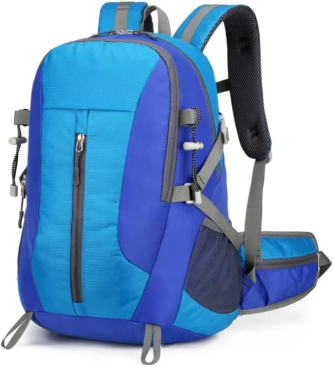 Outdoor Hiking Backpack Nylon Water Resistant Lightweight Travel Daypack for Trekking Camping Climbing Sports and Commuting (Blue)