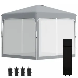 Outsunny 10' X 10' Pop Up Gazebo, Foldable Canopy Tent With Carrying Bag With Wheels, 4 Leg Weight B|Outsunny 9.8' X 9.8' Pop Up Gazebo Tente Pliable Avec Sac De Transport Et Roues Parois Laterales En