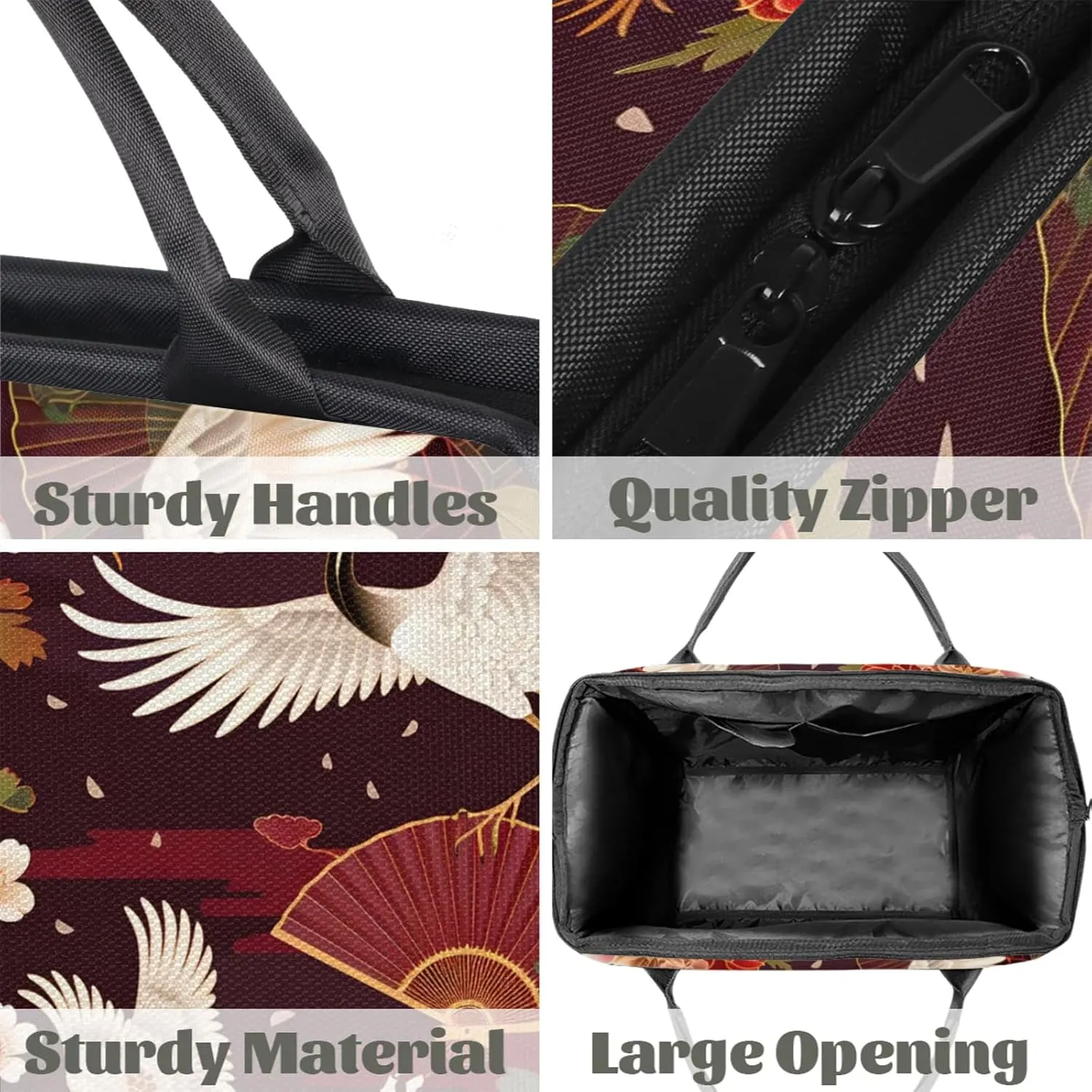 Overnight Weekender Bag for Women Men Japanese Pattern Traditional Waterproof Carry On Travel Duffel Bags with Zipper Lightweight Sports Gym Bag Luggage Workout Handle Bags for Traveling Yoga Camping