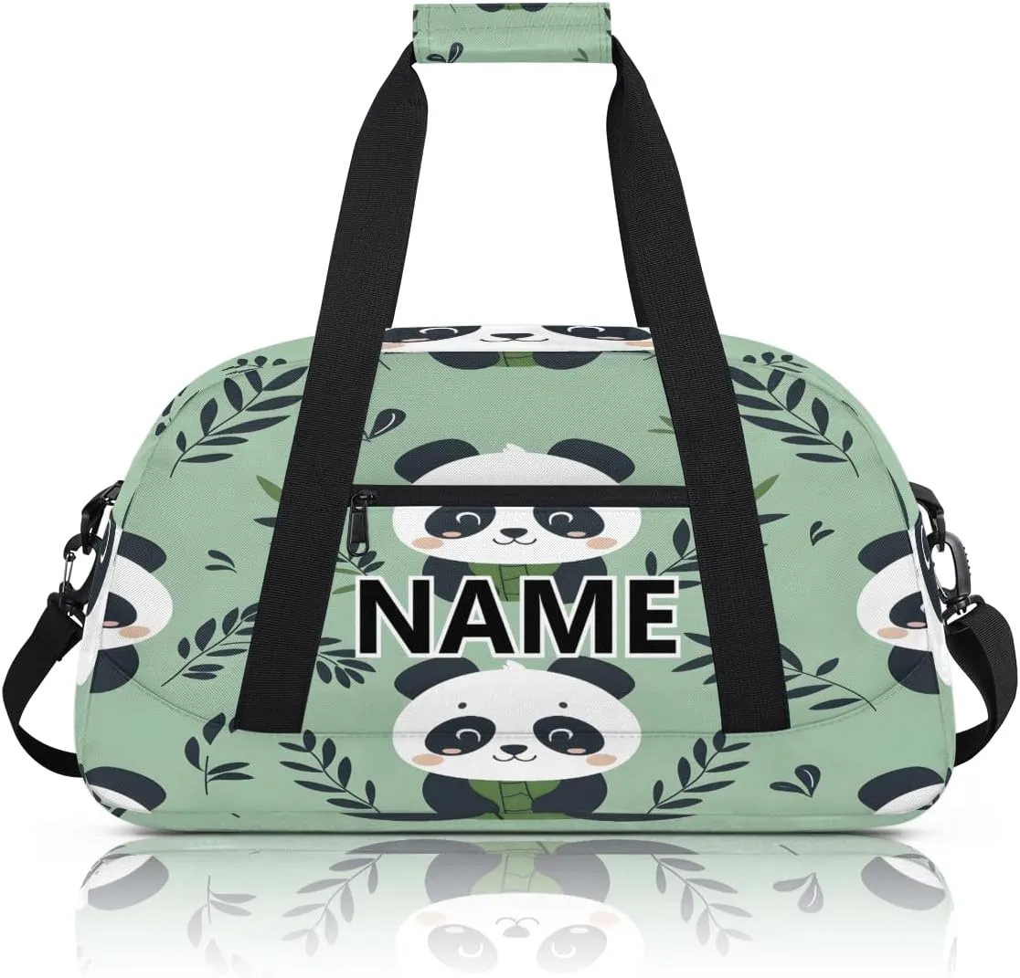 Panda Mini Gym Bag 18 inch for Women Men Waterproof Custom Cute Travel Duffel Bag Carry On Overnight Tote Nurse Bag for Work Fitness Hiking