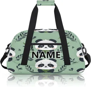 Panda Mini Gym Bag 18 inch for Women Men Waterproof Custom Cute Travel Duffel Bag Carry On Overnight Tote Nurse Bag for Work Fitness Hiking