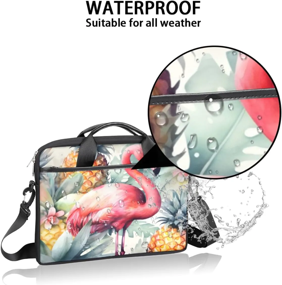 Paris Butterflys Laptop Bag for Men Women 13-15 Inch Case Bags Sleeve Shoulder with Anti Slip Removable The Pad Straps