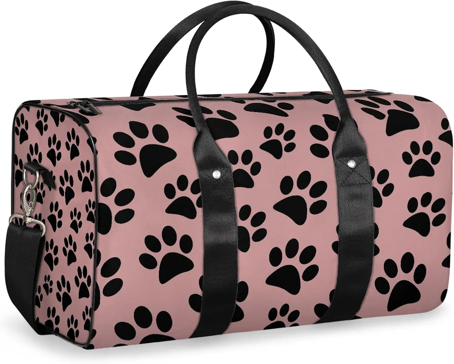 Paw Print Dog Travel Duffle Bag, Weekender Bags for Women Men, Carry on Overnight Bag Waterproof Gym Bags, Hospital Bag for Labor and Delivery