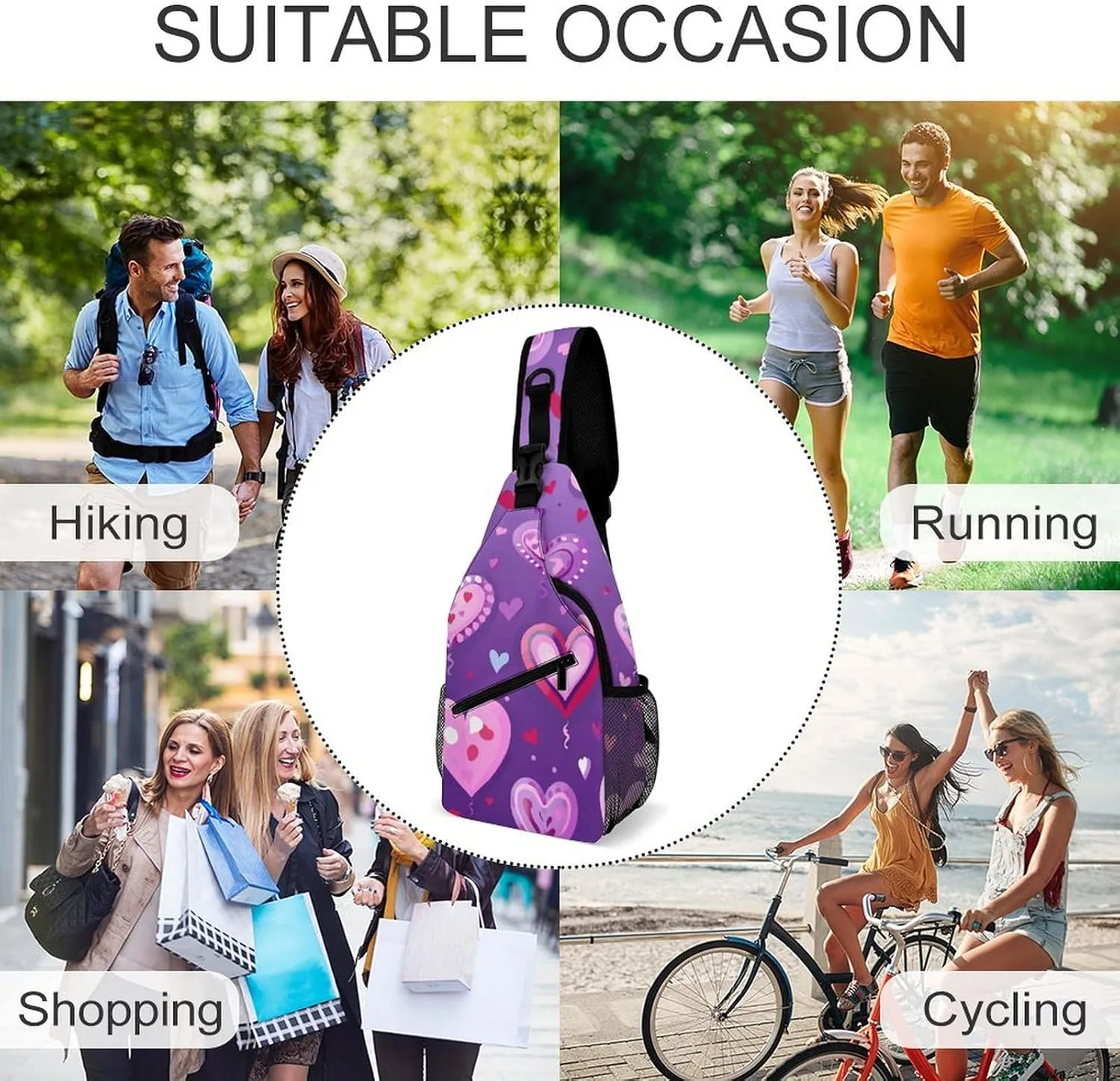 Peach And Dark Beige Sling Bag Crossbody Bags Cross Body Bag Fanny Packs Chest Bags Sling Purses for Travel