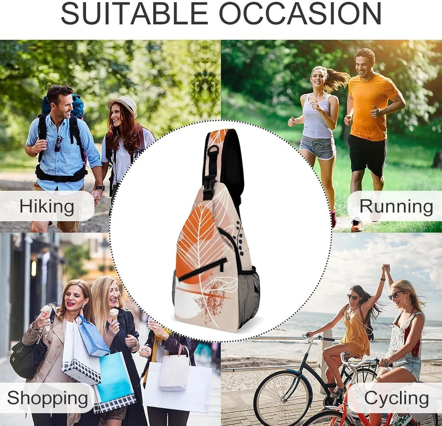 Peach And Dark Beige Sling Bag Crossbody Bags Cross Body Bag Fanny Packs Chest Bags Sling Purses for Travel
