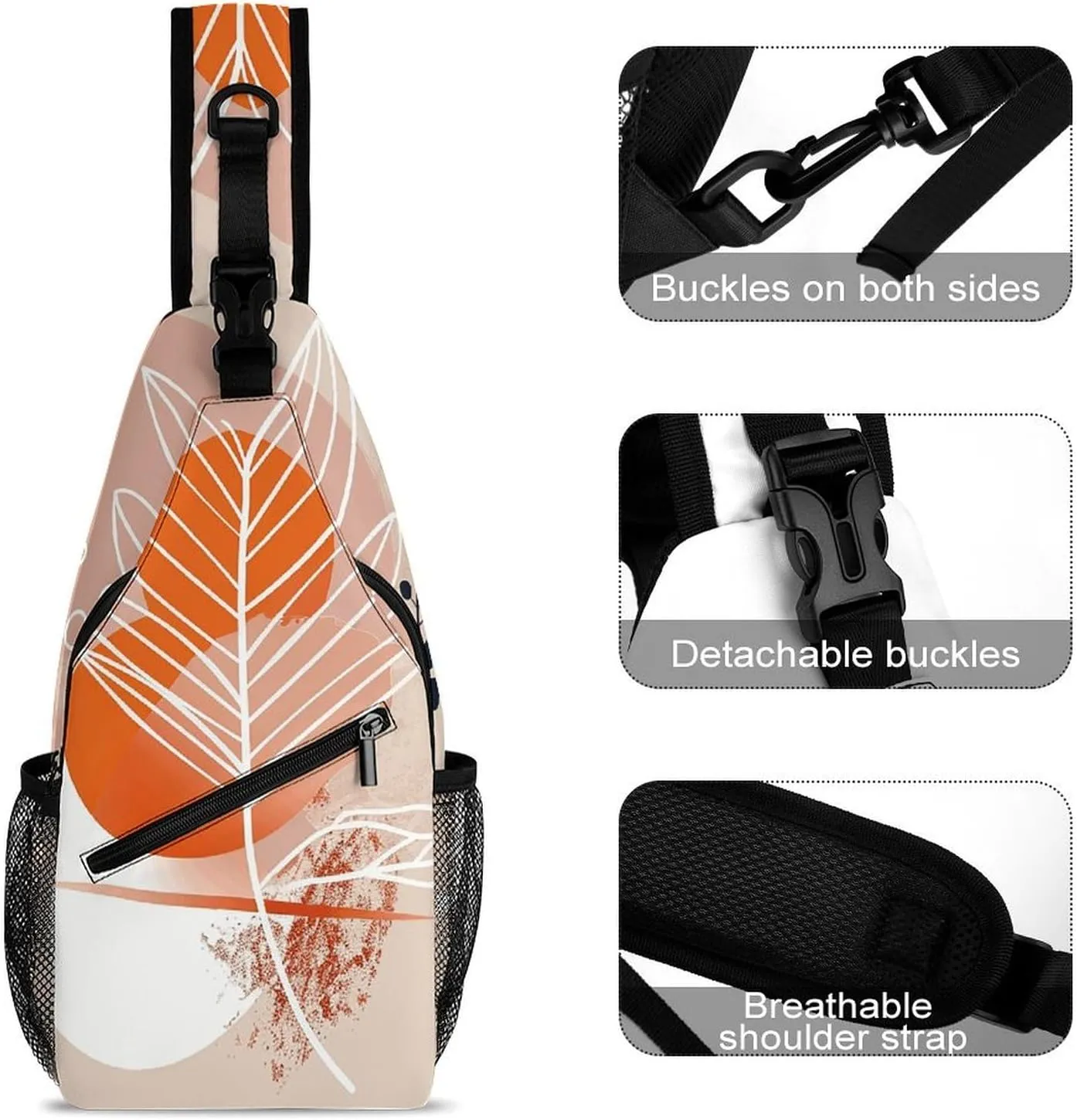 Peach And Dark Beige Sling Bag Crossbody Bags Cross Body Bag Fanny Packs Chest Bags Sling Purses for Travel
