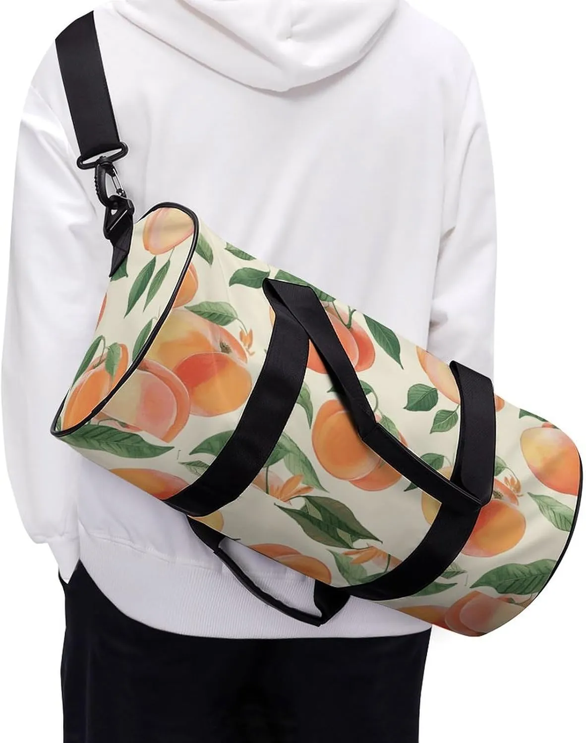 Peach Gym Bag Small Travel Duffle Bag with Compartment Carry On Weekender Bag for Women Men