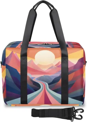 Peak Perspective Sunrise Womens Travel Bags, Weekender Carry on for Women, Sports Gym Bag, Workout Duffel bag, Overnight Shoulder Bag