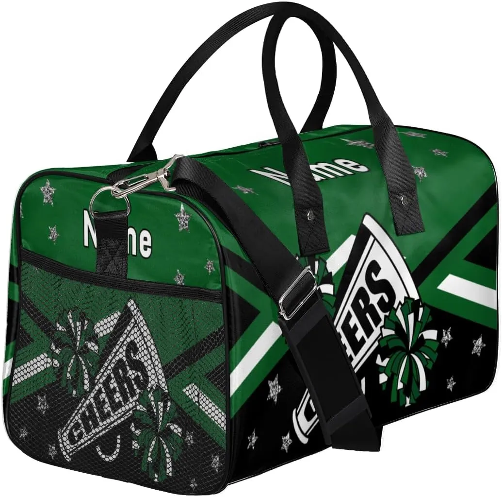 Personalized Cheer Bag Custom Cheerleader Bag with Name Customized Gym Bag Sport Travel Duffel Bag for Women, Dark Green Black