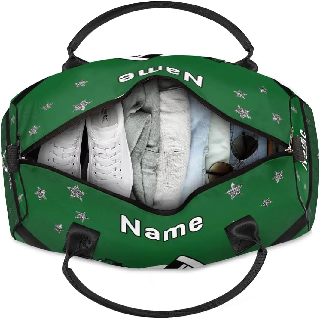 Personalized Cheer Bag Custom Cheerleader Bag with Name Customized Gym Bag Sport Travel Duffel Bag for Women, Dark Green Black