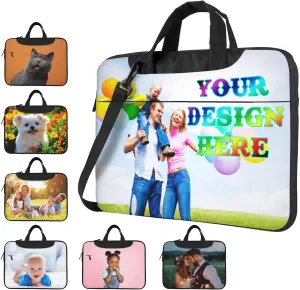 Personalized Custom Laptop Bag with Photo Text Logo, Customized Computer Notebook Protective Bag Briefcase Sleeve Case